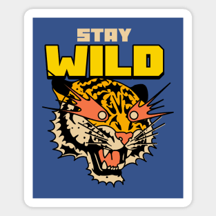 Stay Wild Tiger Roar Laser Eyes Magnet